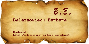 Balazsoviech Barbara névjegykártya